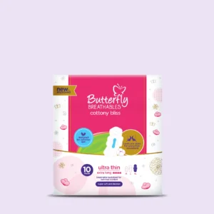 Butterfly Breathables Ultra-Thin Cottony Sheet Sanitary Pads Extra Long 10 Pcs